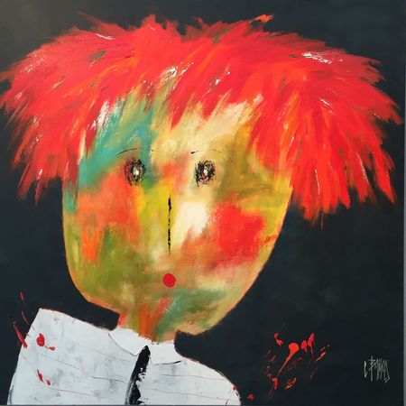 CoGALERIE – Christine Barrès – Portrait d’enfant – 2021 – Acrylic on canvas – 120×120 _risultato_risultato